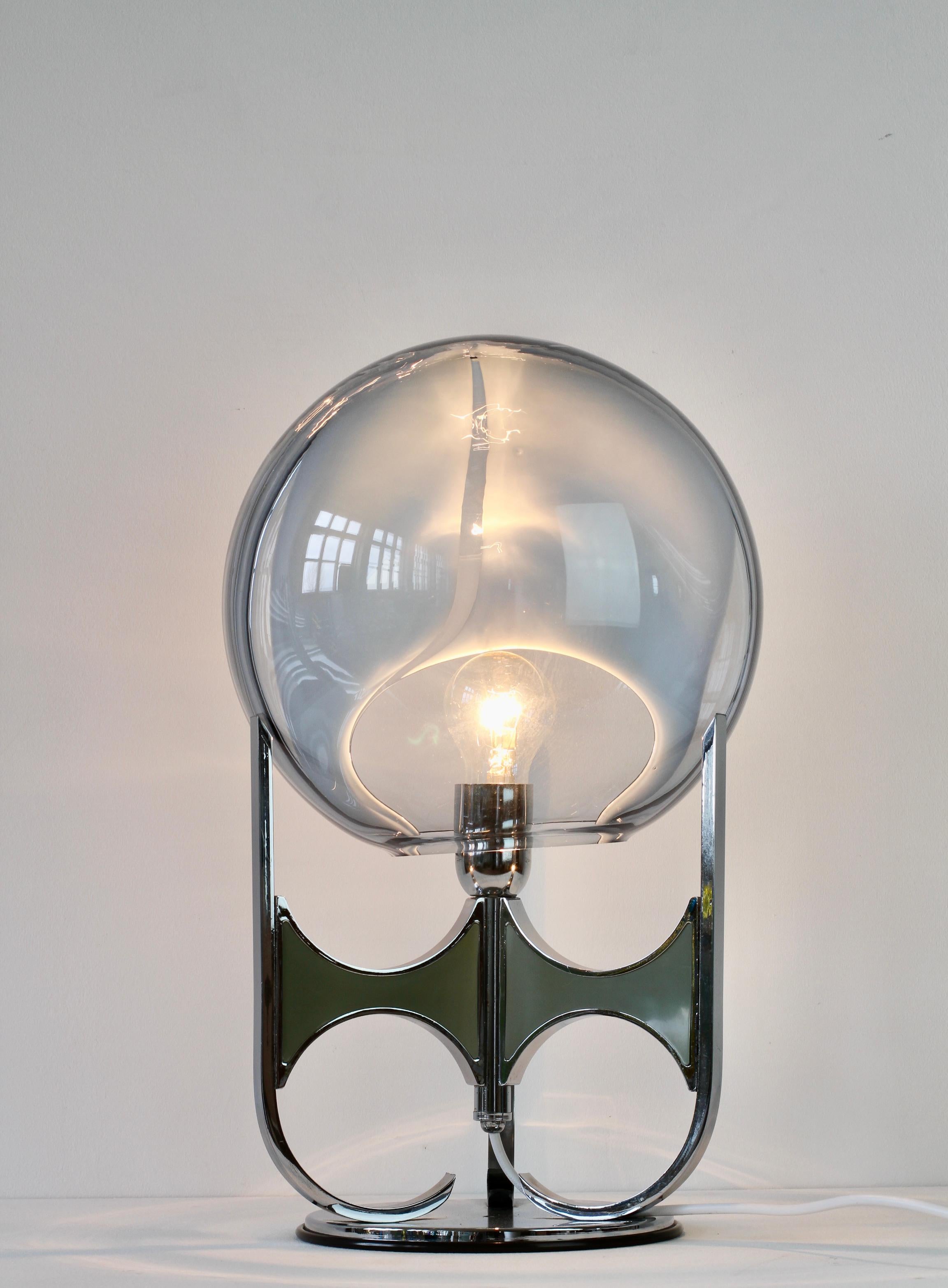 1970s Rare Toni Zuccheri 'attr.' Large Italian Membrane Murano Glass Table Lamp For Sale 3