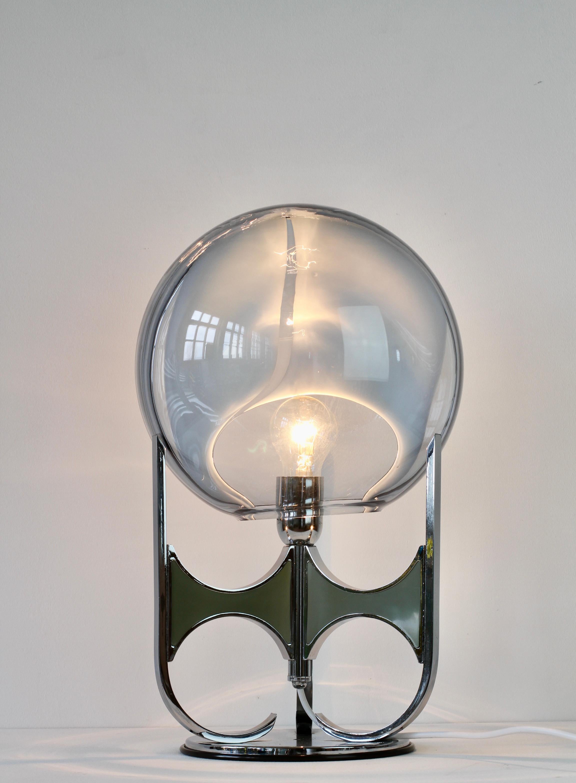 1970s Rare Toni Zuccheri 'attr.' Large Italian Membrane Murano Glass Table Lamp For Sale 2