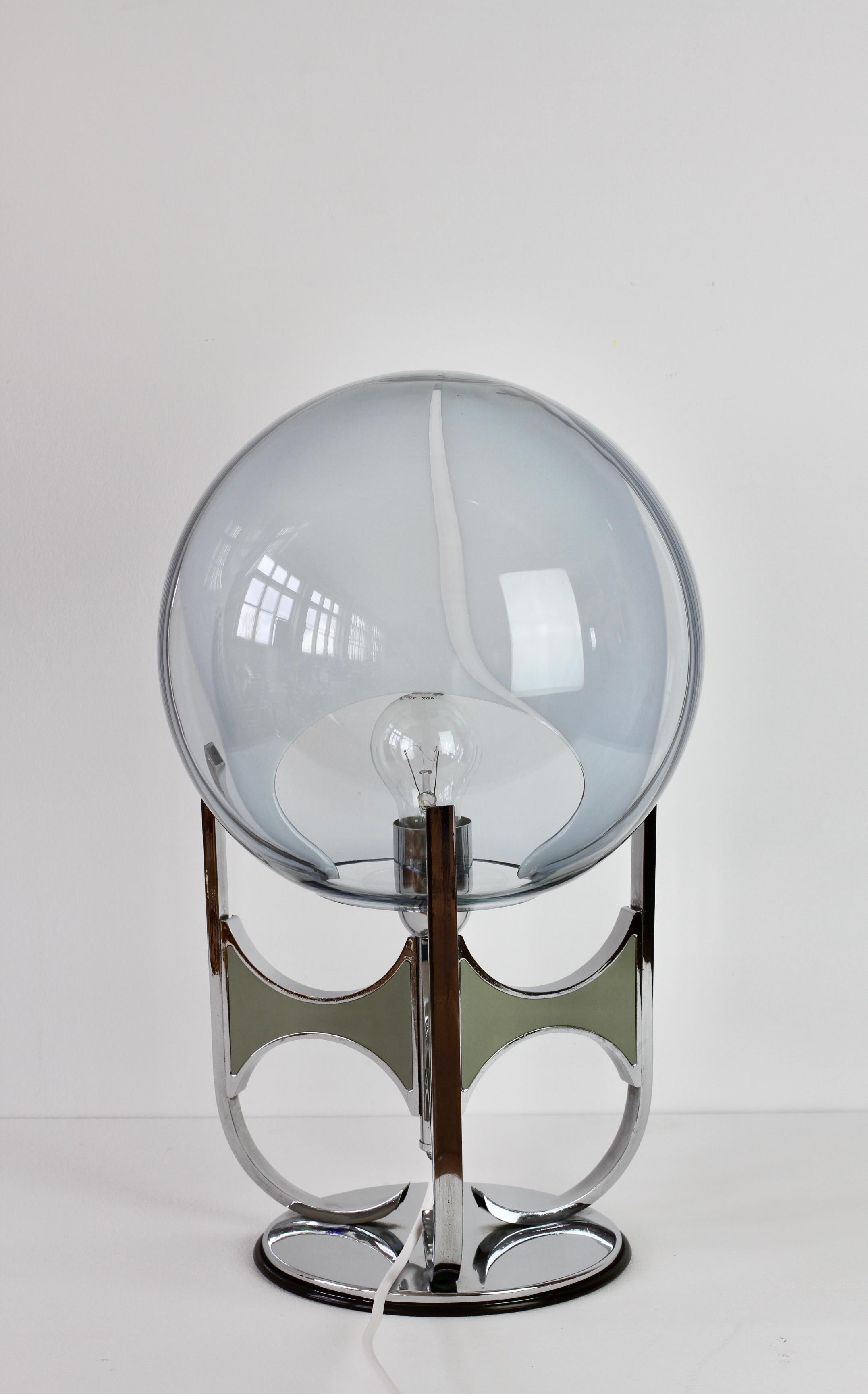 1970s Rare Toni Zuccheri 'attr.' Large Italian Membrane Murano Glass Table Lamp For Sale 6