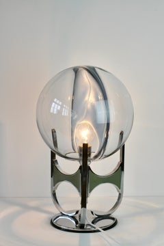 1970s Rare Toni Zuccheri 'attr.' Large Italian Membrane Murano Glass Table Lamp