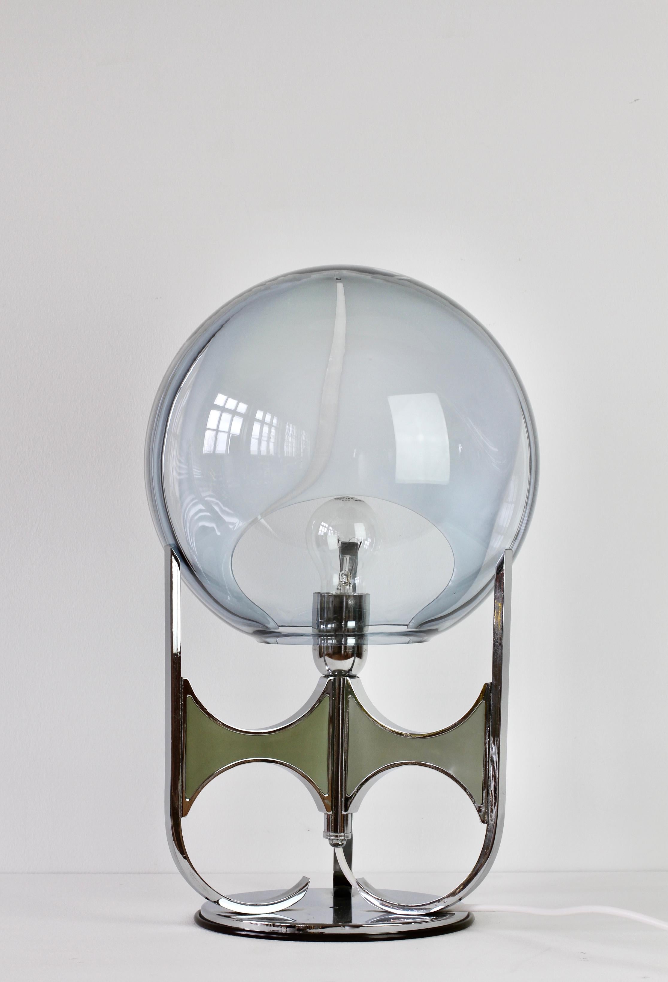 Blown Glass 1970s Rare Toni Zuccheri 'attr.' Large Italian Membrane Murano Glass Table Lamp For Sale