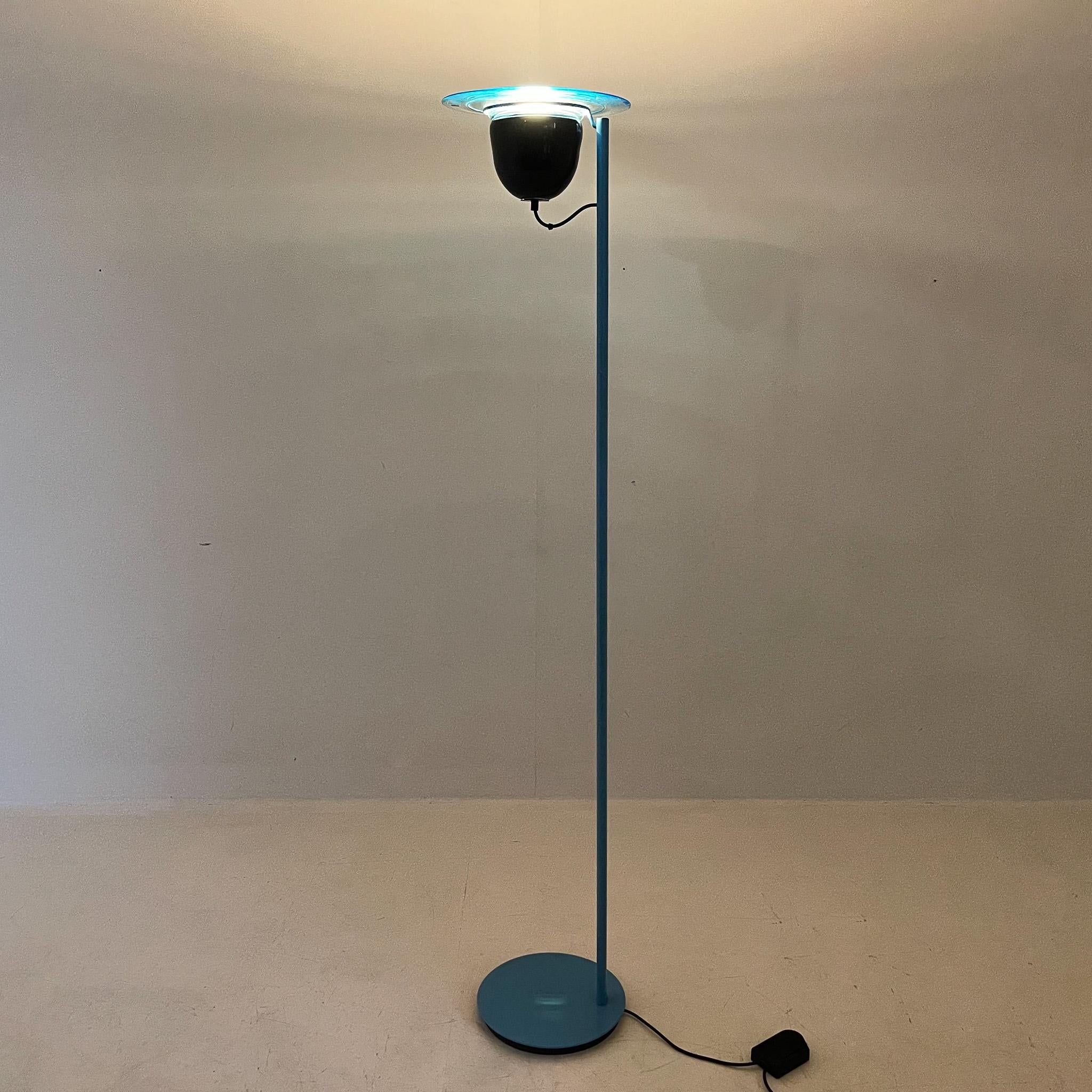 Mid-Century Modern 1970's Rare Vetri Murano Glass & Metal Floor Lamp, Italy For Sale