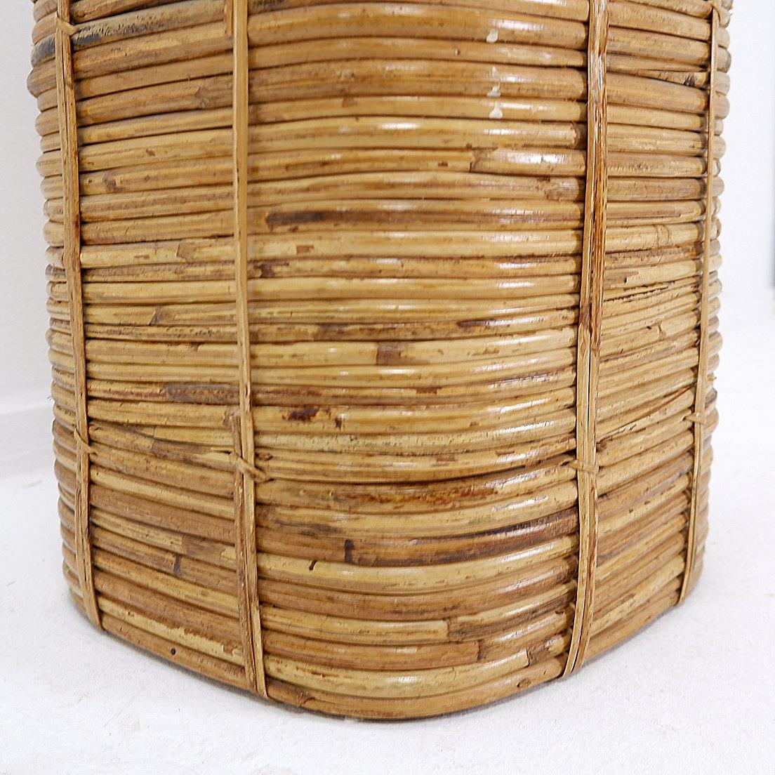 Portaombrelli in rattan e ottone degli anni '70 - Italia in vendita 2