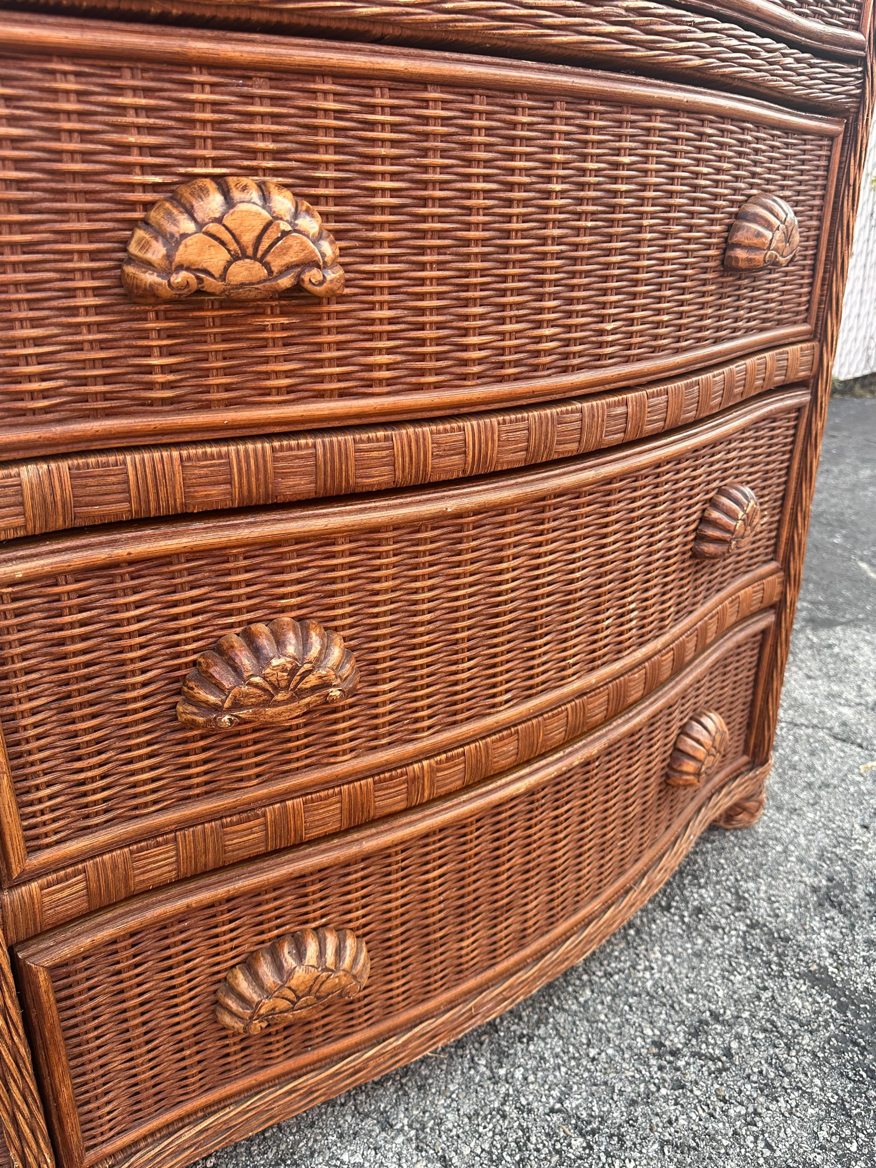 Armoire en rotin des années 1970 Armoire de rangement 4