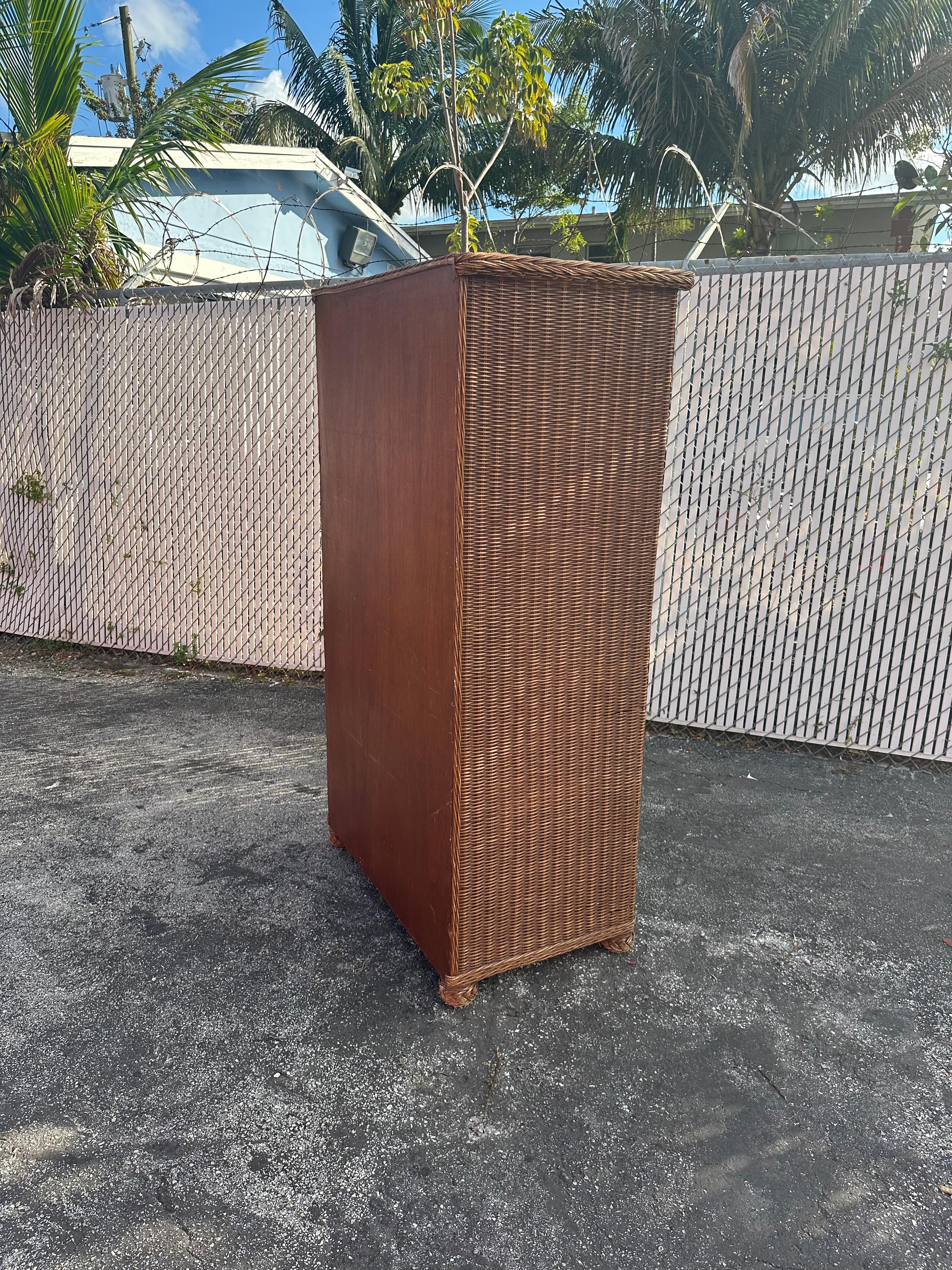 Rotin Armoire en rotin des années 1970 Armoire de rangement