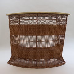1970s Rattan Boho Freestanding Cocktail Home Bar style of Guy Raoul