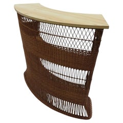 1970s Rattan Boho Freestanding Cocktail Home Bar style of Guy Raoul