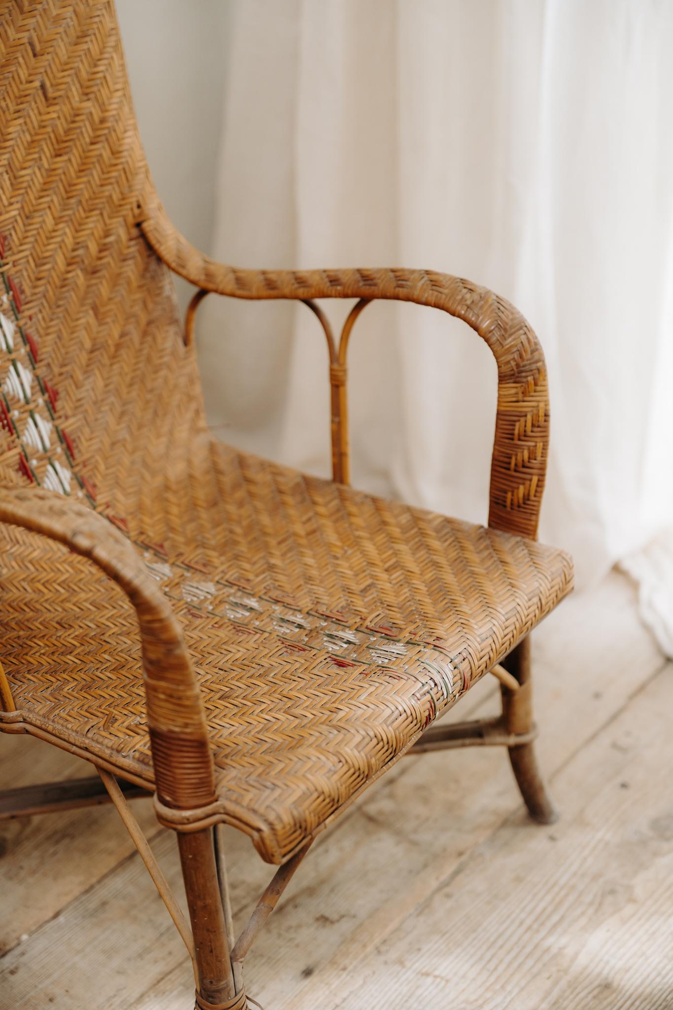 Chaises en rotin des années 1970 en vente 6