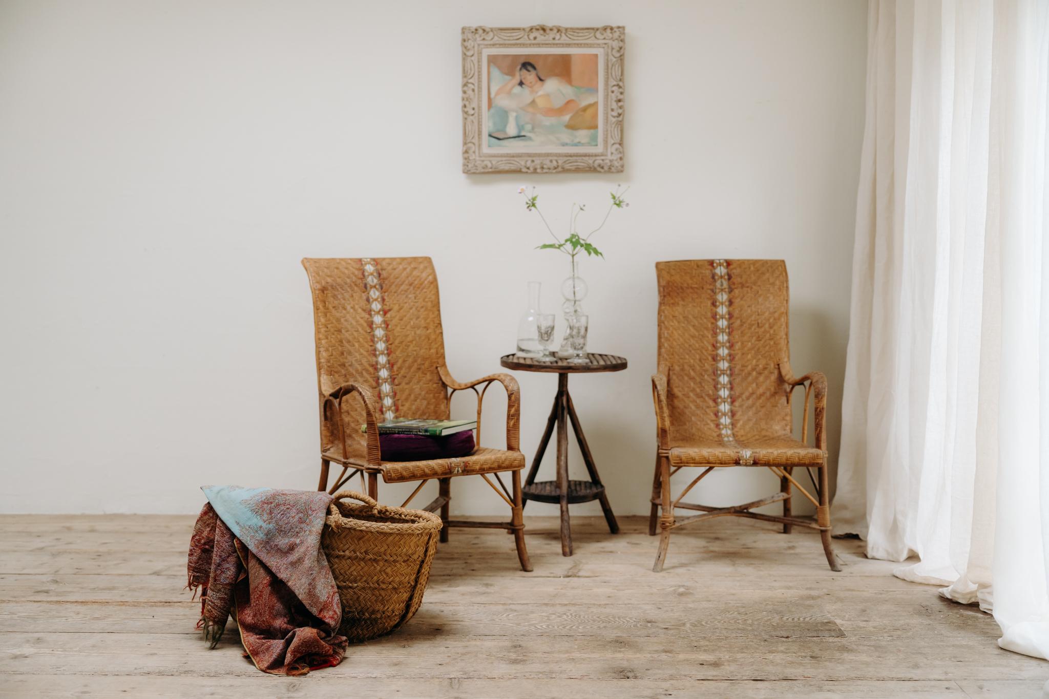 Chaises en rotin des années 1970 en vente 8
