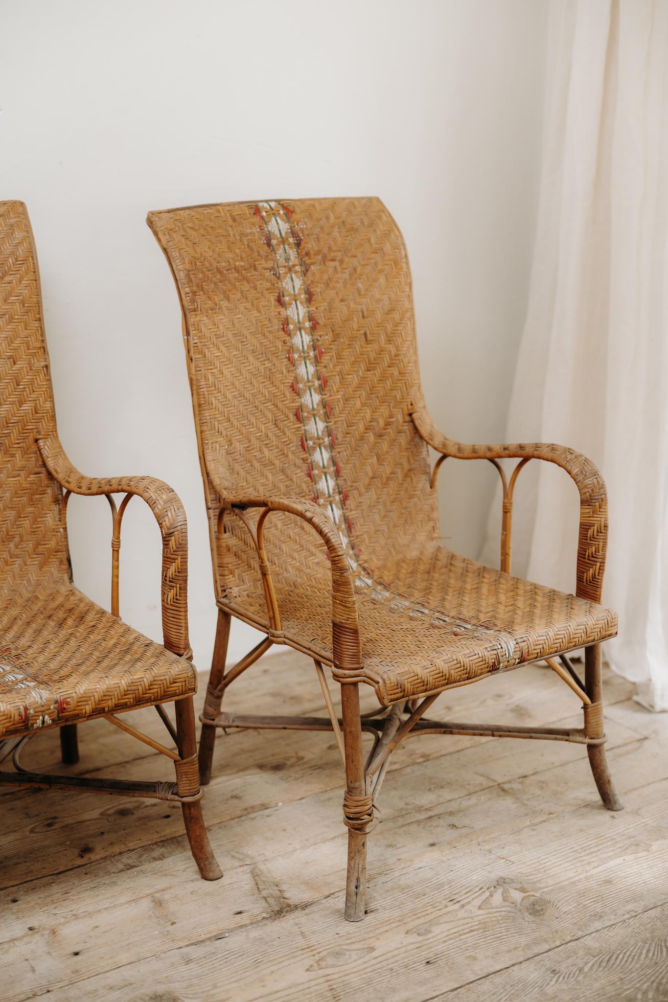 Chaises en rotin des années 1970 en vente 9