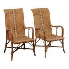 Chaises en rotin des années 1970