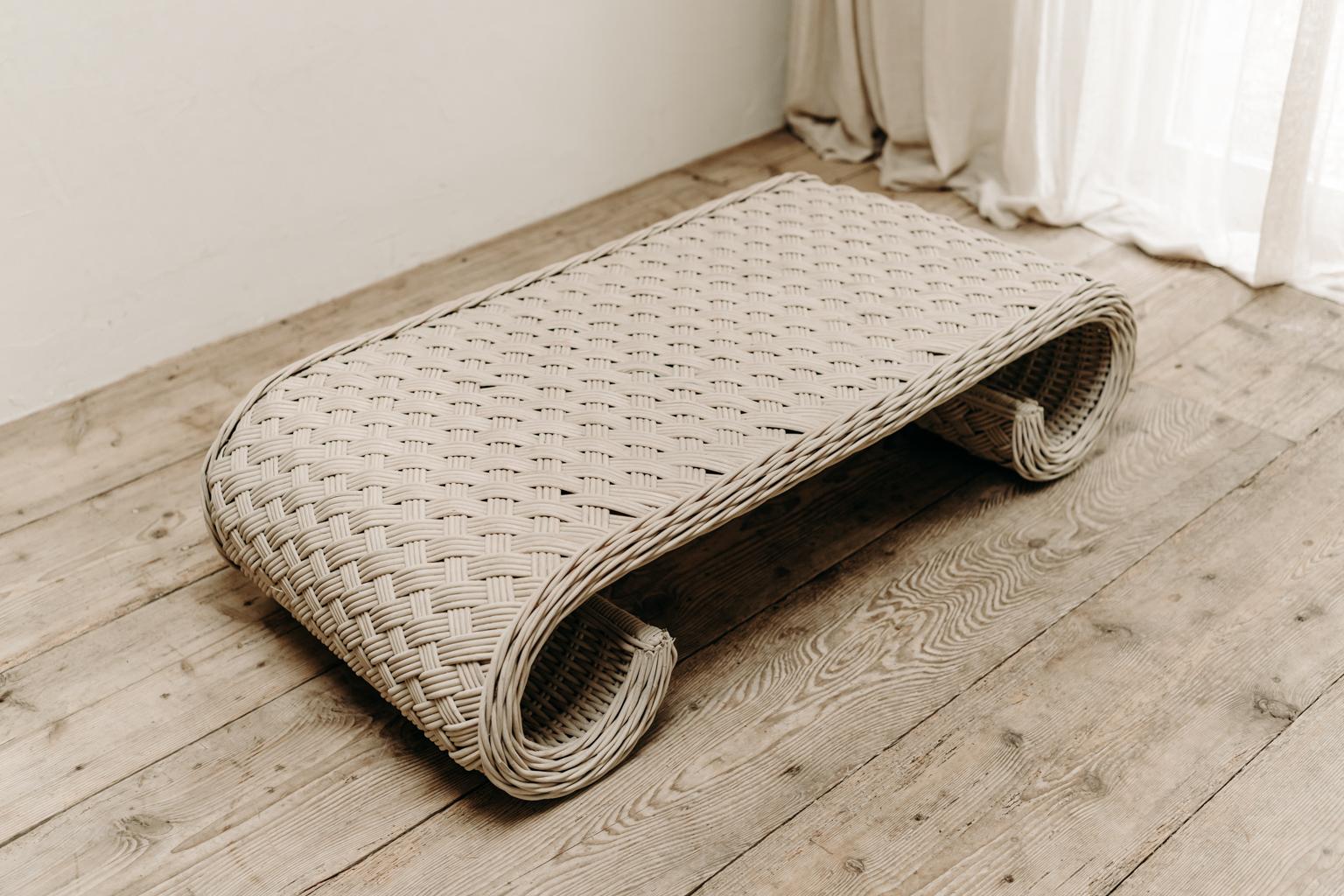 20th Century 1970's Rattan Coffee Table For Sale