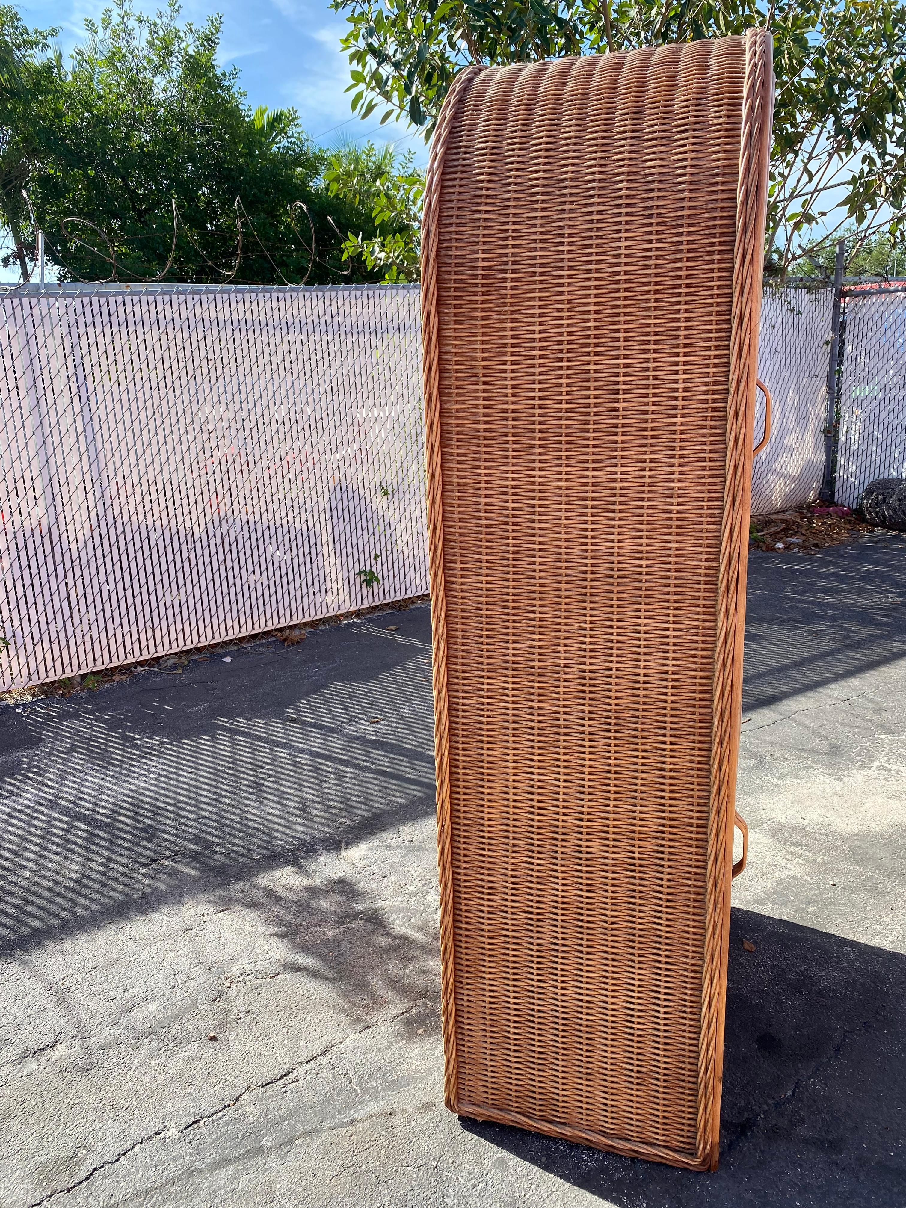 curved rattan cabinet