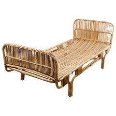 Retro 1970s Rattan Daybed