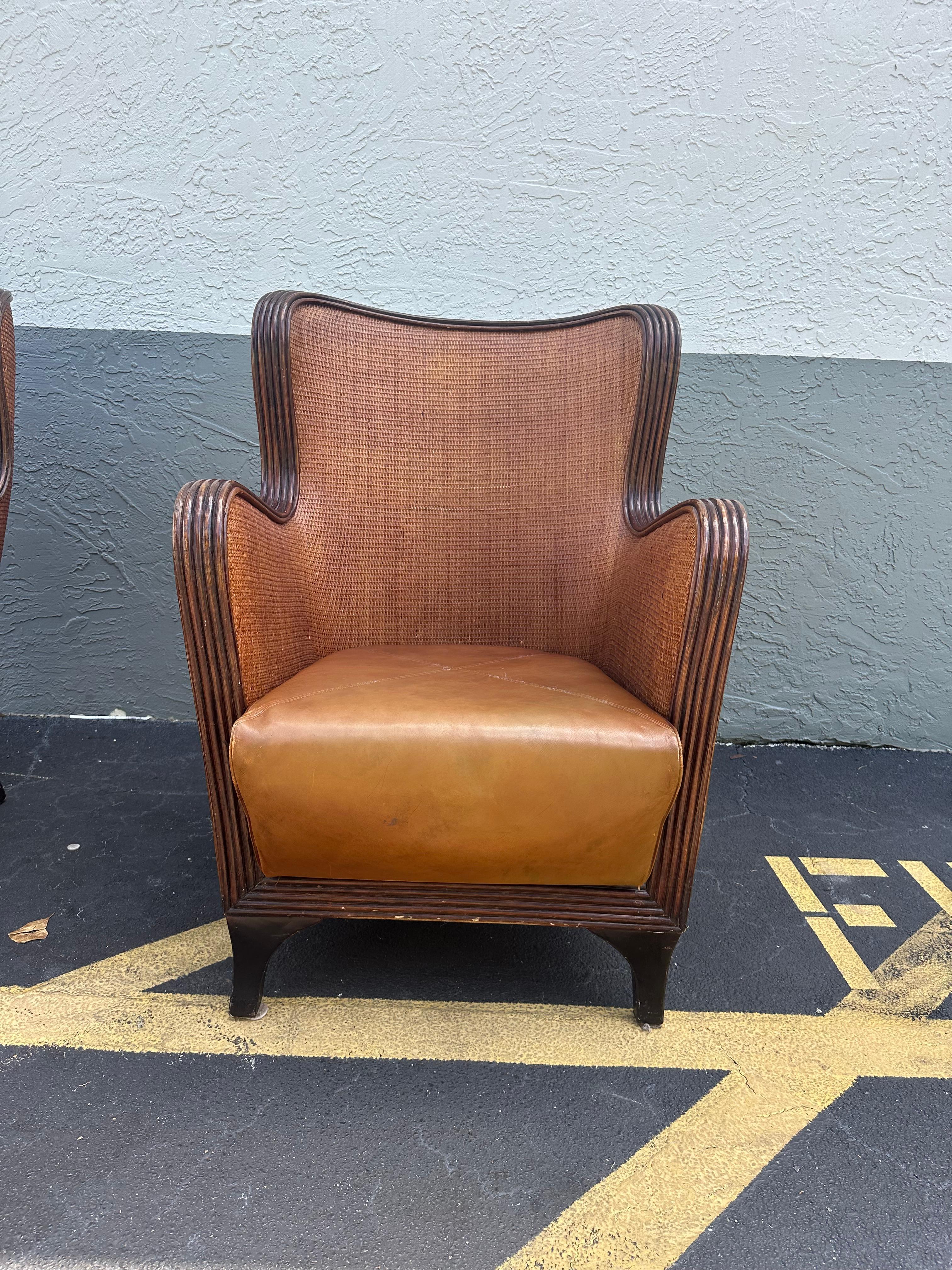 Sedie ad ala curve scultoree in pelle di Ralph Lauren degli anni '70, Set di 2 in vendita 4