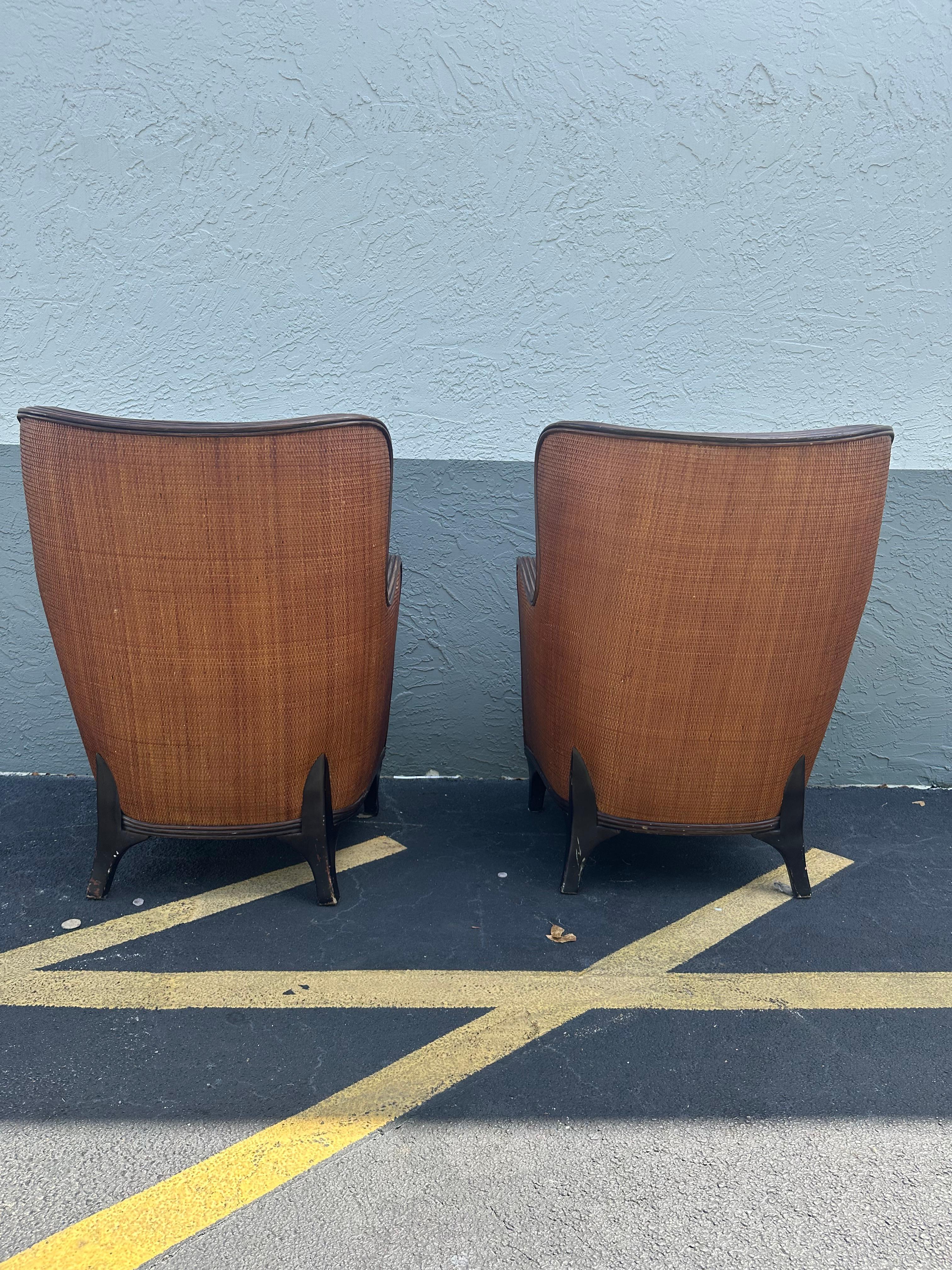 Sedie ad ala curve scultoree in pelle di Ralph Lauren degli anni '70, Set di 2 In condizioni buone in vendita a Fort Lauderdale, FL