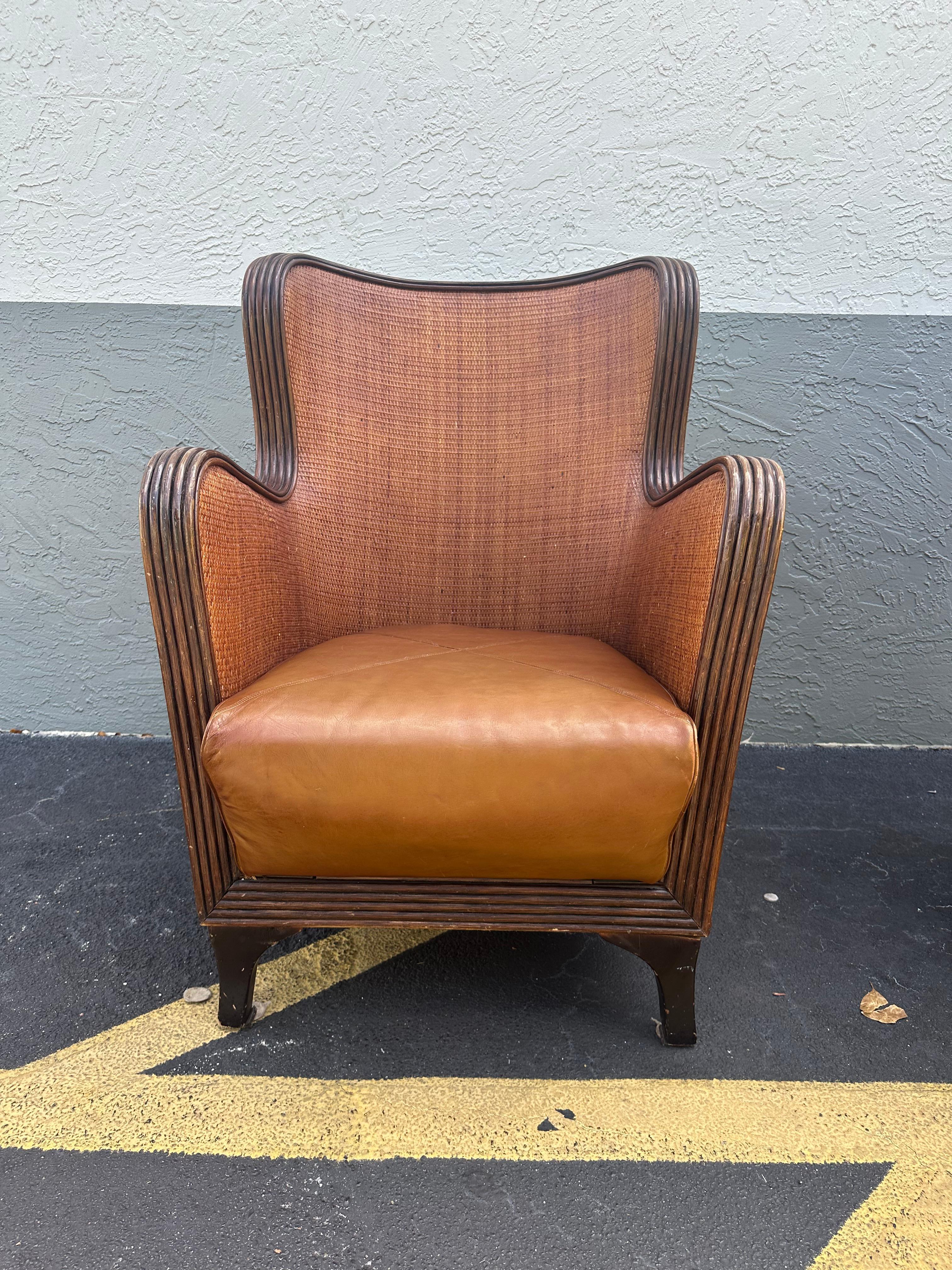 Sedie ad ala curve scultoree in pelle di Ralph Lauren degli anni '70, Set di 2 in vendita 2