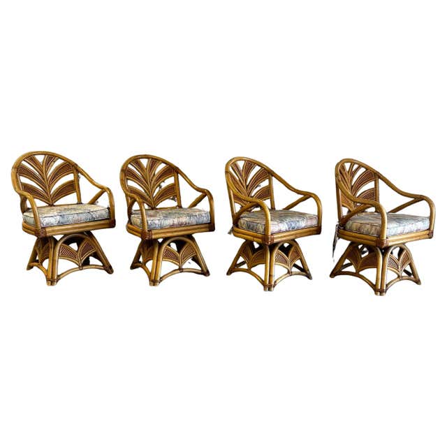 Split Reed Rattan Palm Tree Back Dining Chairs, Set of 6 at 1stDibs ...