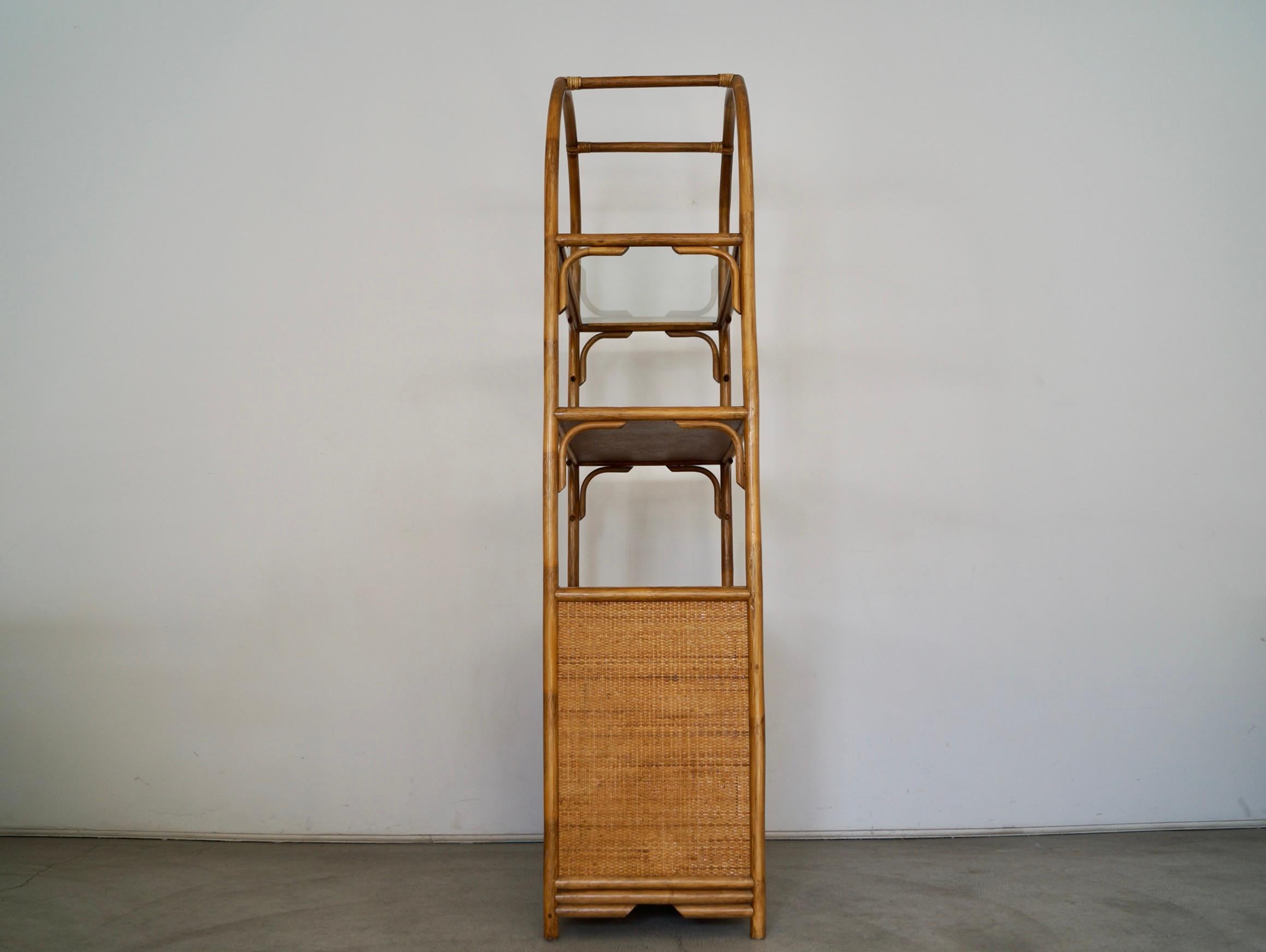 1970s Rattan Shelving Unit / Etagere  In Excellent Condition For Sale In Burbank, CA