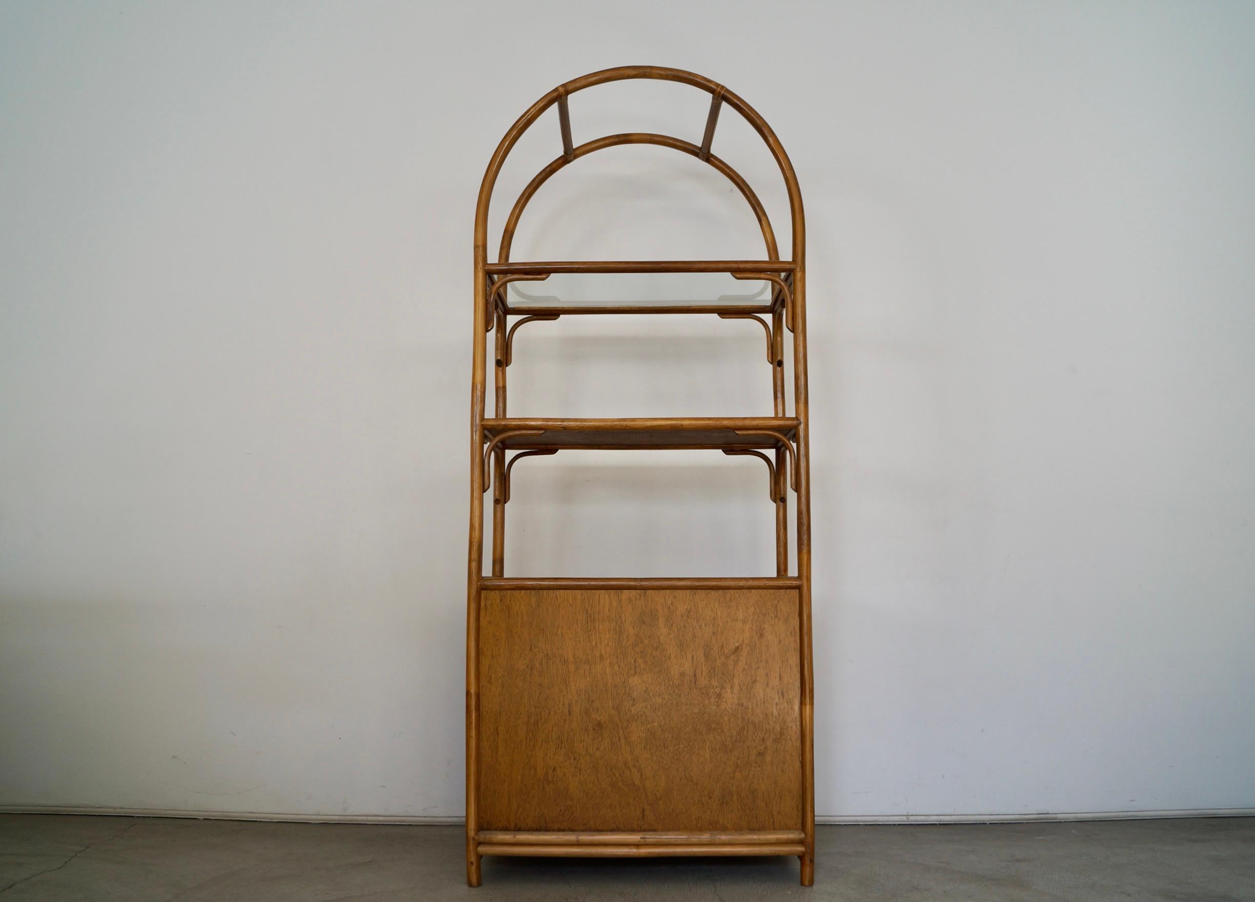 Late 20th Century 1970s Rattan Shelving Unit / Etagere  For Sale