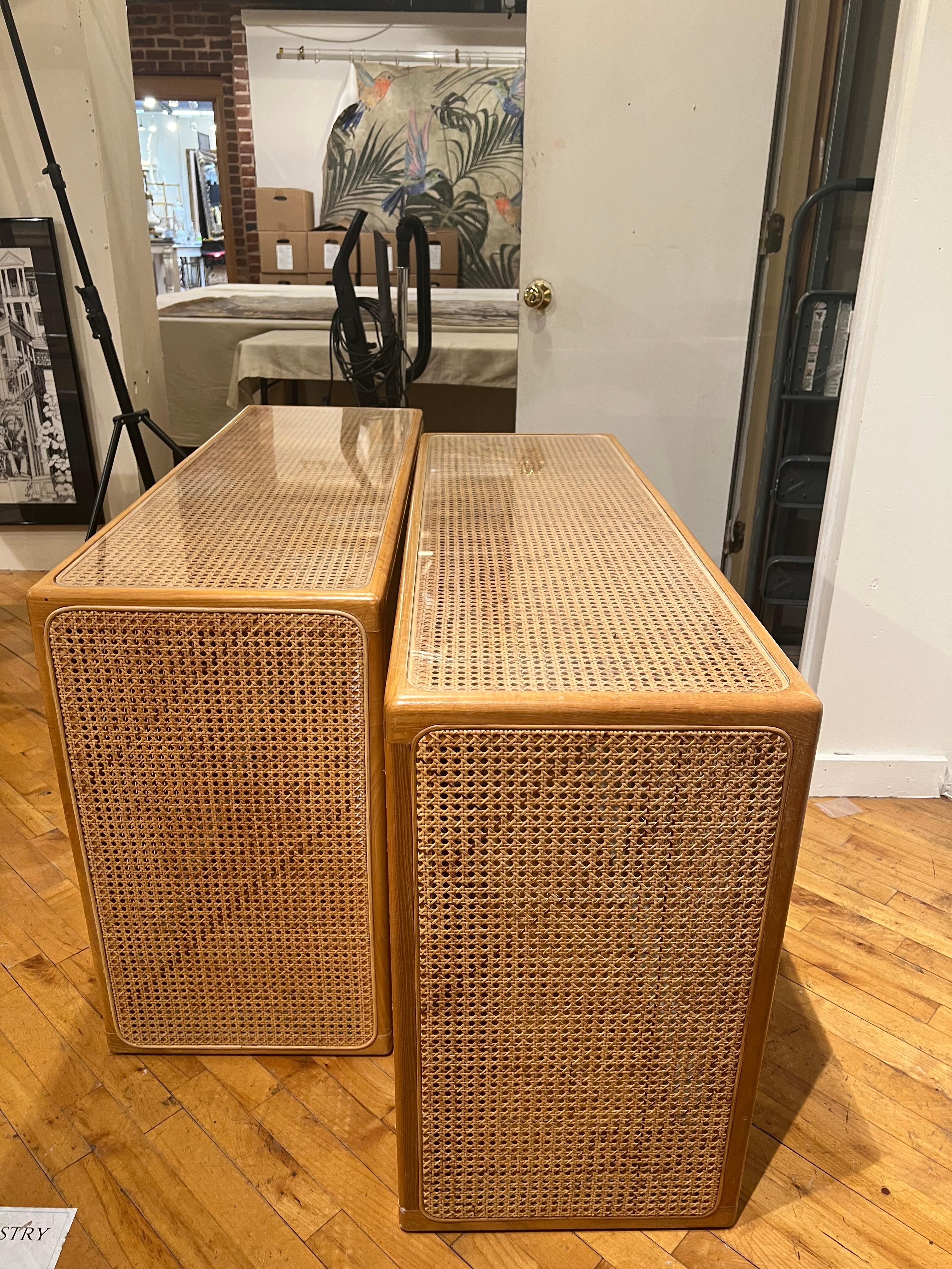 Late 20th Century 1970’s Rattan Table , two available For Sale