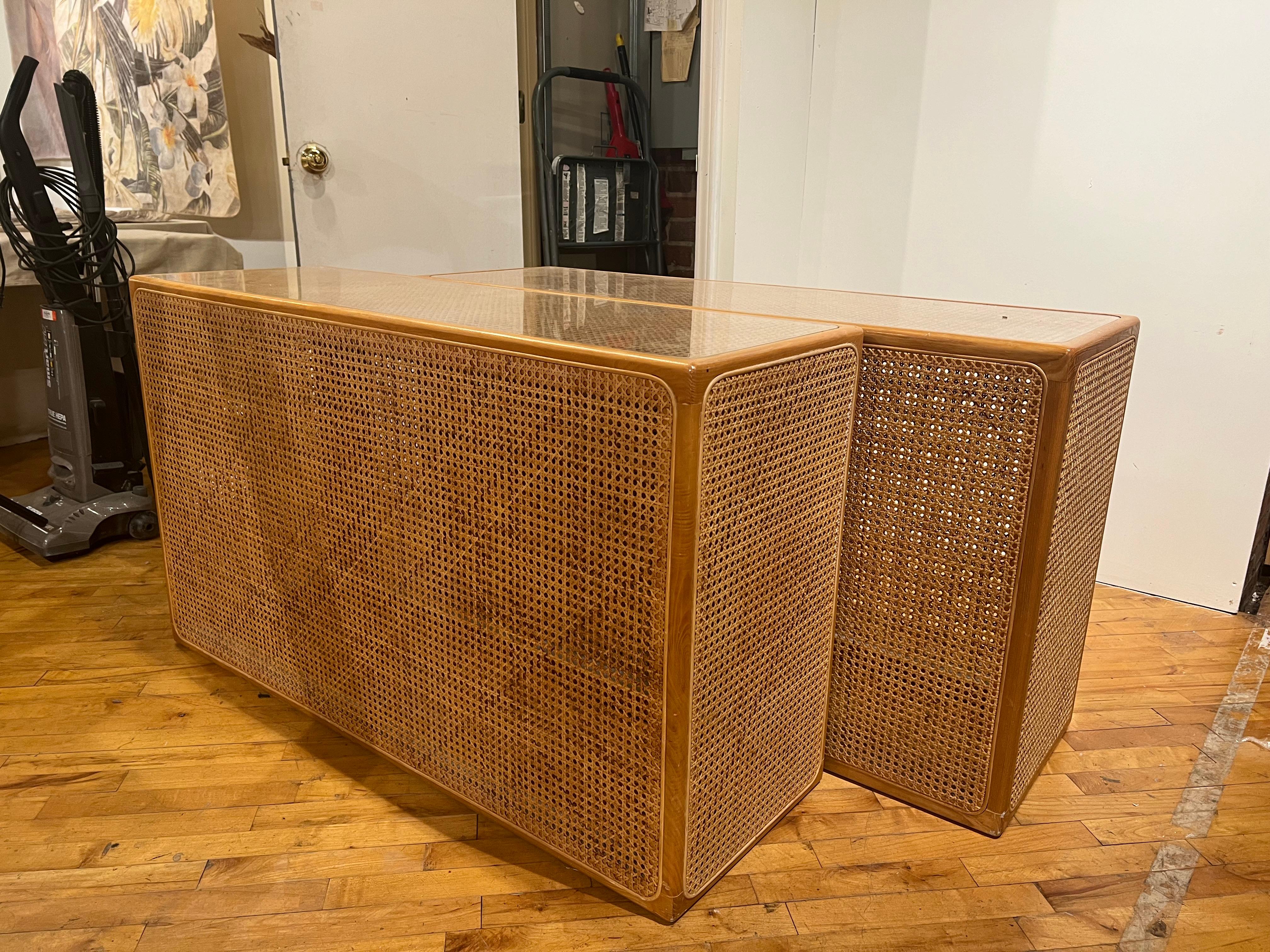 1970’s Rattan Table , two available For Sale 1