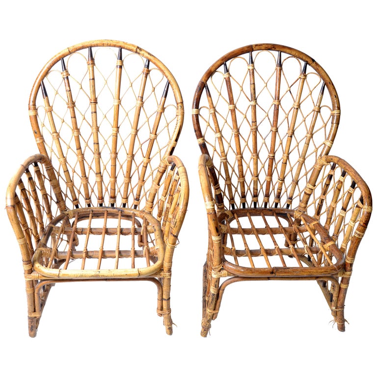 1970s Rattan, Wicker and Bamboo Dining Armchairs, Pair For Sale at 1stDibs  | 1970s rattan chair, 1970s rattan furniture