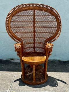 1970s Rattan & Wicker Handcrafted Emmanuelle Peacock Chair