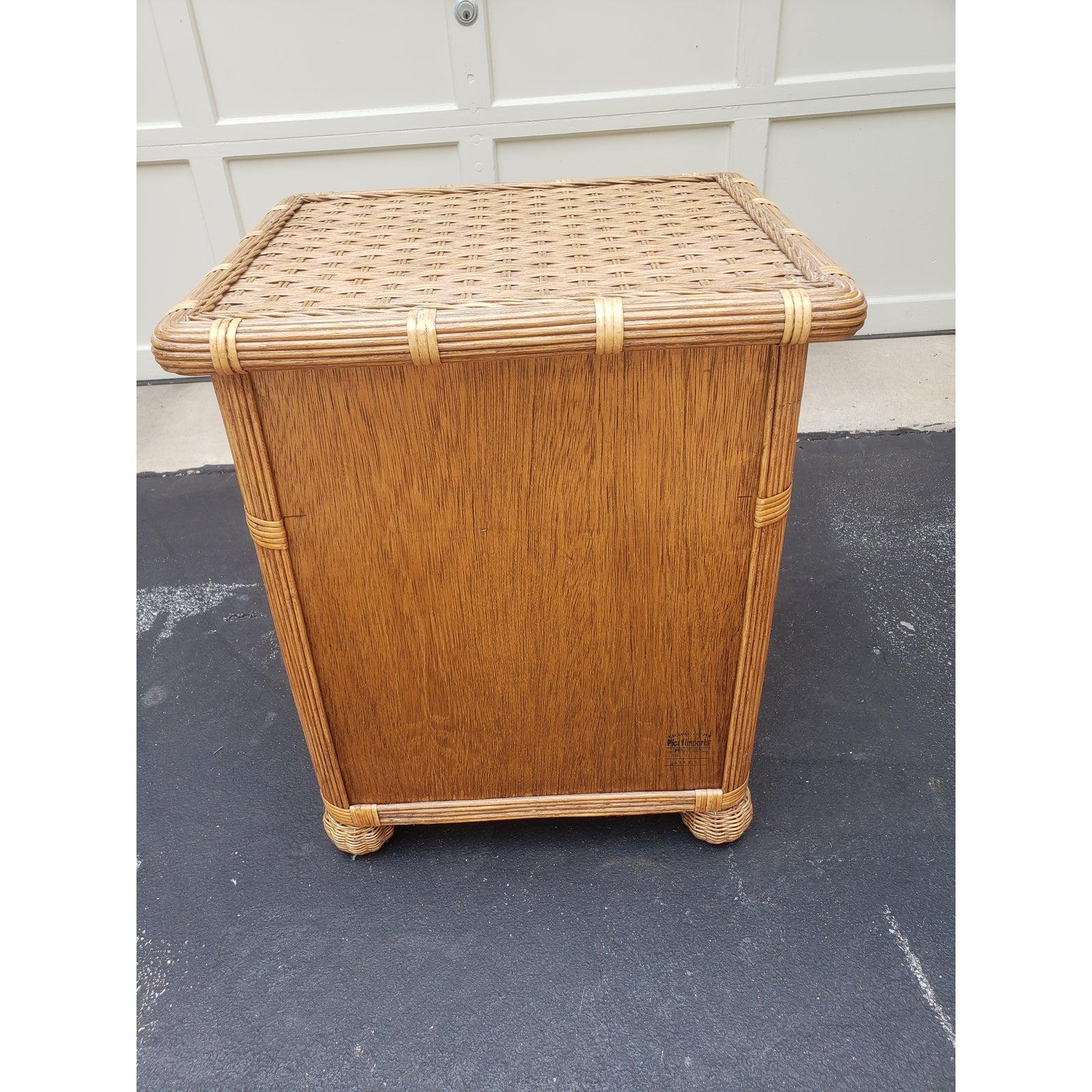 wicker nightstand with drawers