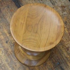 1970s Ray Eames Time Life Walnut Apple Core Stool Table Chess Plant Stand Rustic