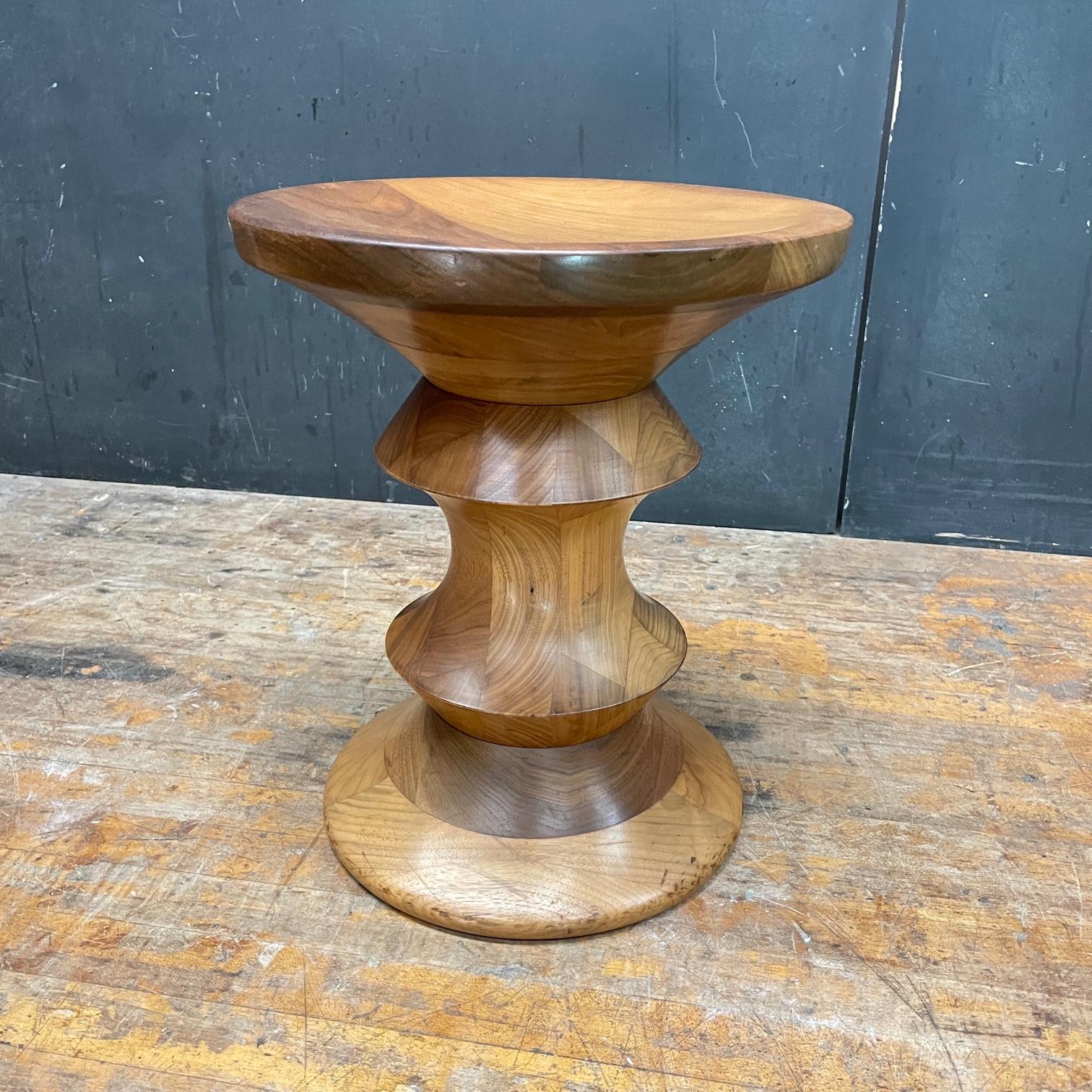 1970s Ray Eames Time Life Walnut Apple Core Stool Table Chess Plant Stand Rustic For Sale 3