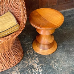 1970s Ray Eames Time Life Walnut Apple Core Stool Table Chess Plant Stand Rustic