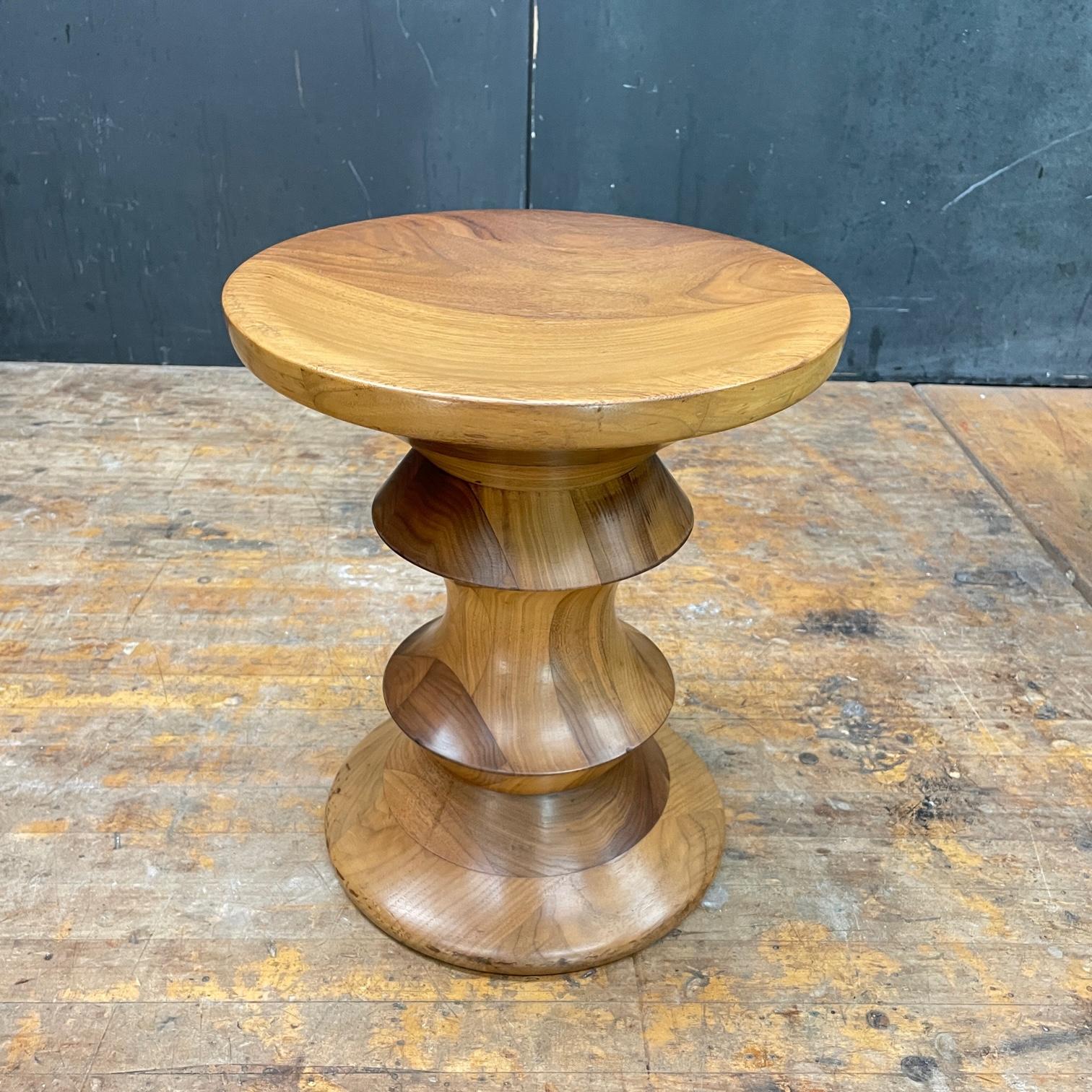 Late 20th Century 1970s Ray Eames Time Life Walnut Apple Core Stool Table Chess Plant Stand Rustic For Sale