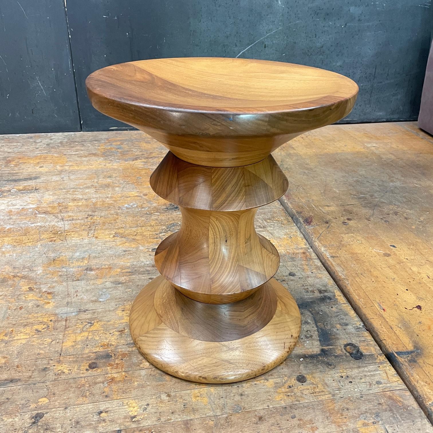 1970s Ray Eames Time Life Walnut Apple Core Stool Table Chess Plant Stand Rustic For Sale 1