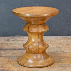 1970s Ray Eames Time Life Walnut Apple Core Stool Table Chess Plant Stand Rustic