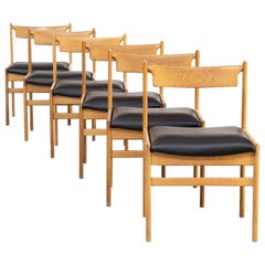 1970s Re-Upholstered Oak Skai Dining Chair for Bramin Set of 6
