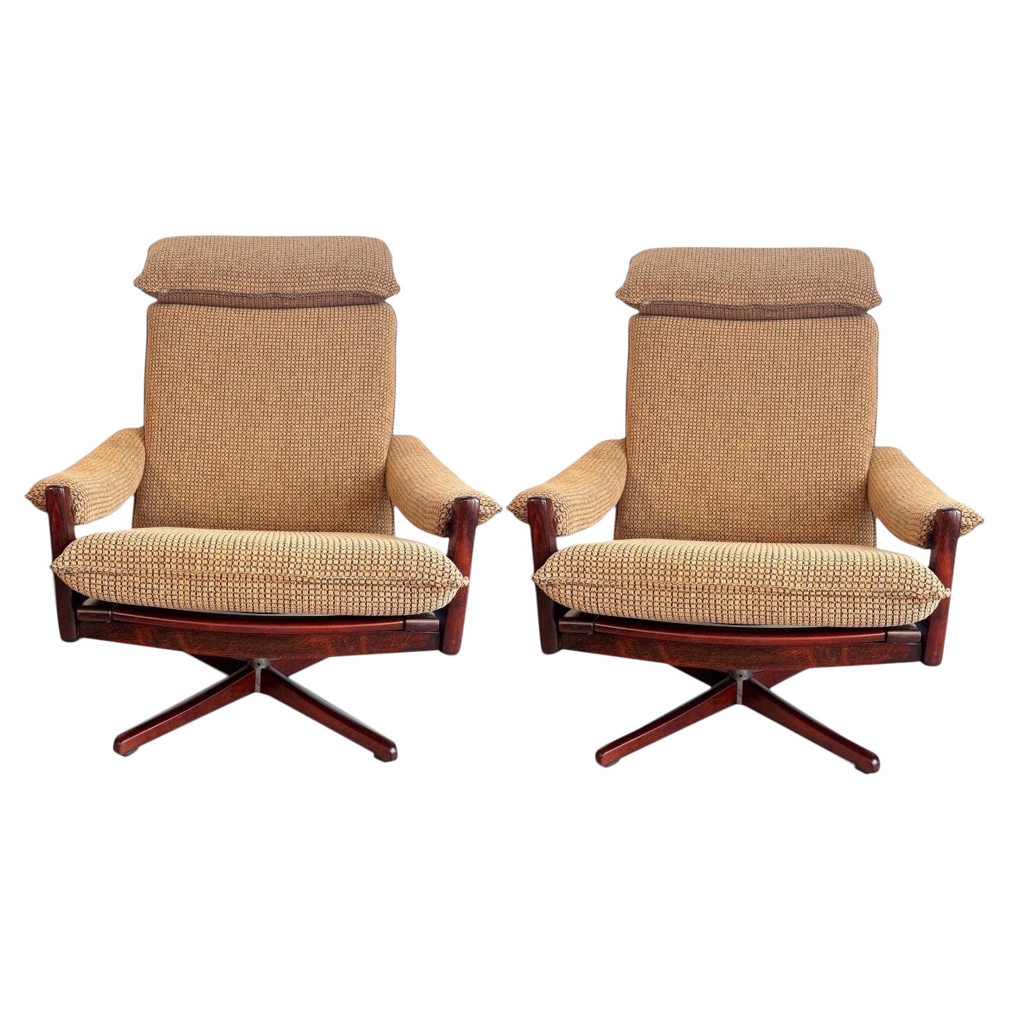 Sillas reclinables de palisandro de los años 70, Soda Galvano para Lied Møbler, Suecia en venta