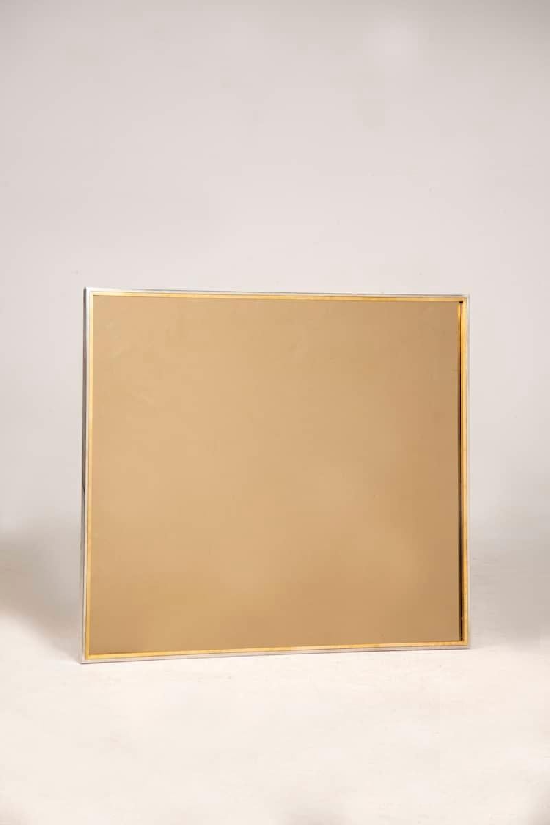 Late 20th Century 1970s Rectangular Brass and Steel Mirror signed Jean Charles For Sale