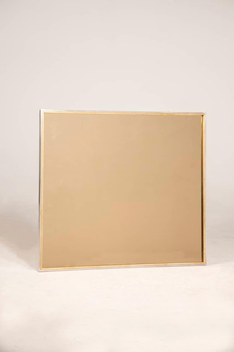 1970s Rectangular Brass and Steel Mirror signed Jean Charles For Sale 1
