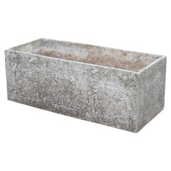 1970s Rectangular Decorative Concrete Garden Planter Willy Guhl Style Sm