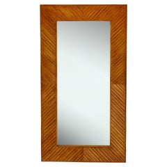 1970s Rectangular Handcrafted Bamboo Mirror