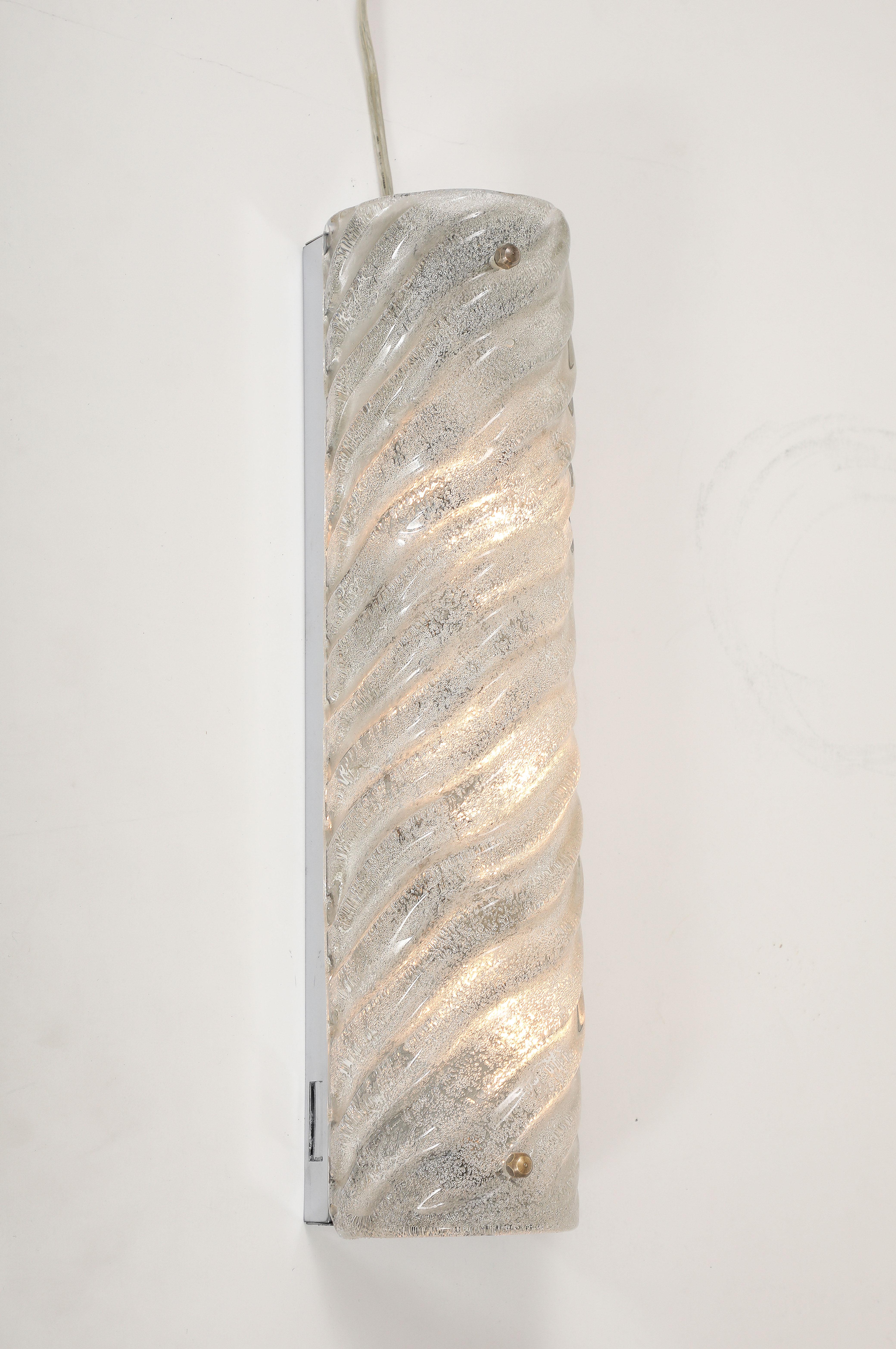 Aplique Rectangular de Cristal de Hielo de los años 70 by Kalmar finales del siglo XX en venta
