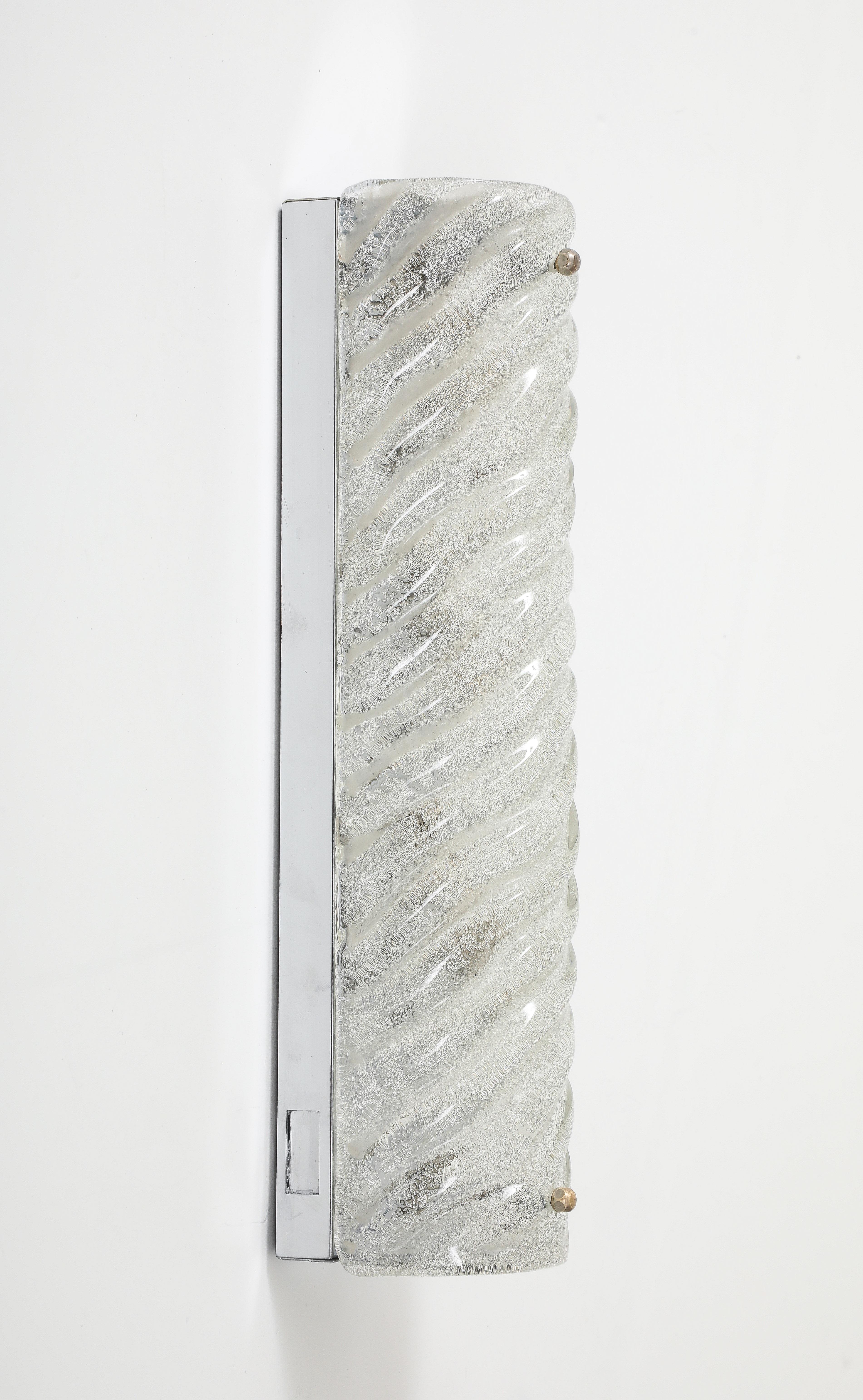 Aplique Rectangular de Cristal de Hielo de los años 70 by Kalmar Cristal de Murano en venta