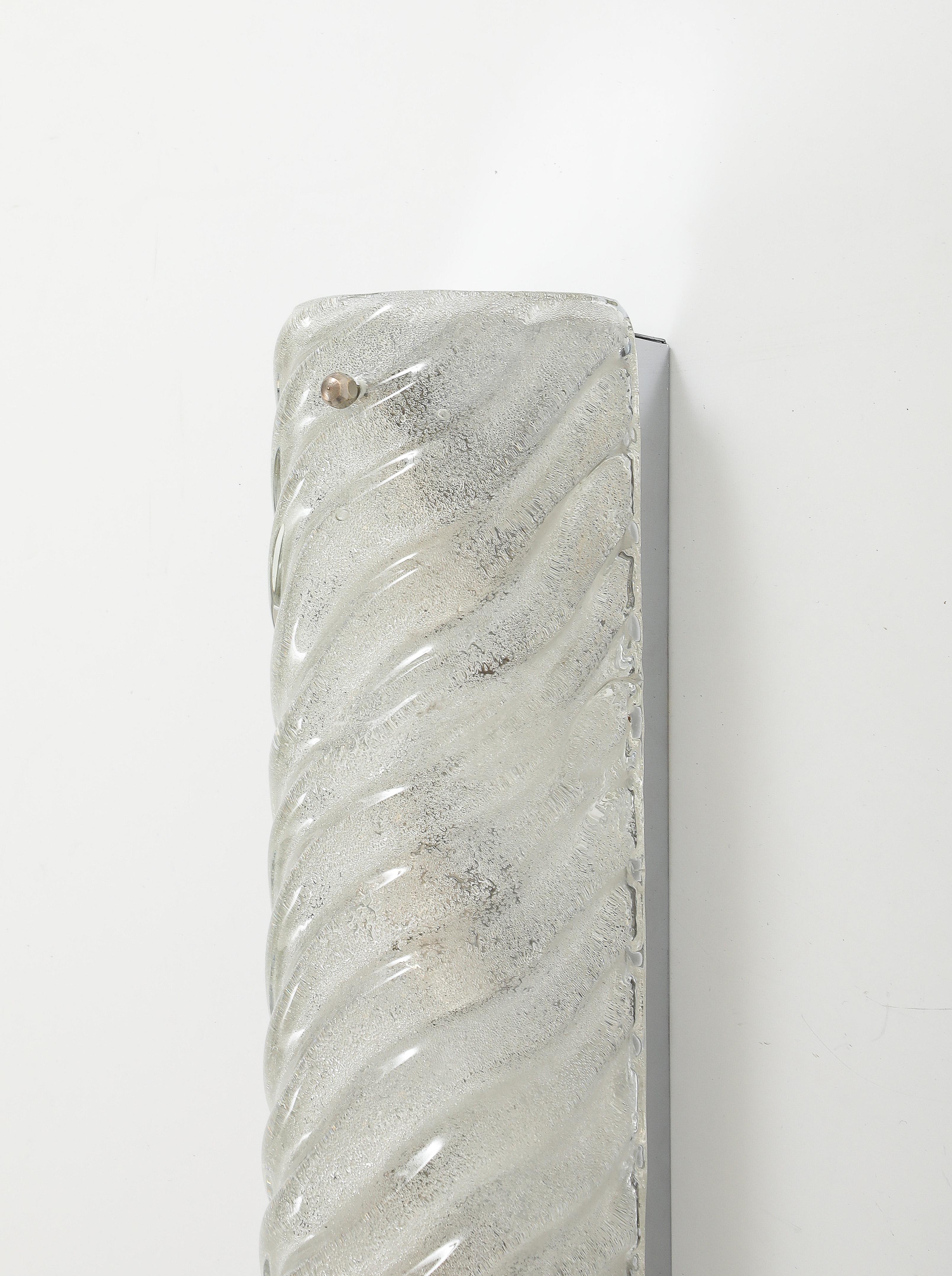 Aplique Rectangular de Cristal de Hielo de los años 70 by Kalmar en venta 1