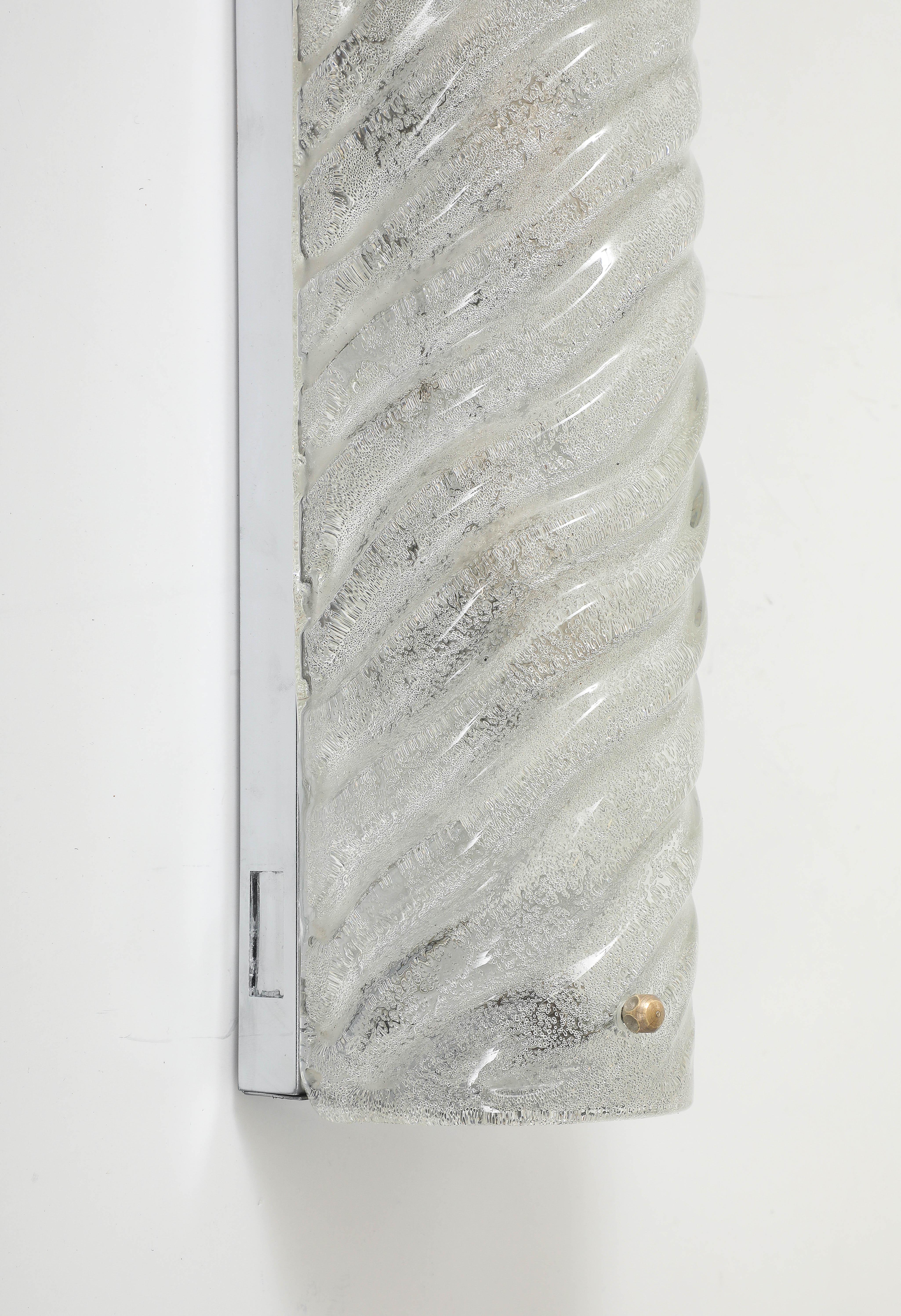 Aplique Rectangular de Cristal de Hielo de los años 70 by Kalmar en venta 2
