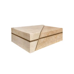 1970s Rectangular Two-Tone Tessellated Stone Box by Maitland Smith
