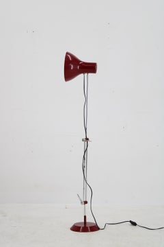 1970s Red Adjustable Floor or Table Lamp, Czechoslovakia