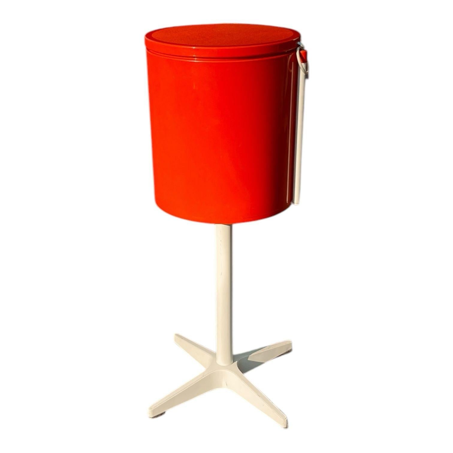 Schminktisch-/Schminktisch-Set aus rot-orangefarbenem Space Age-Schminktisch von Bremshey & Co, 1970er Jahre (Deutsch) im Angebot