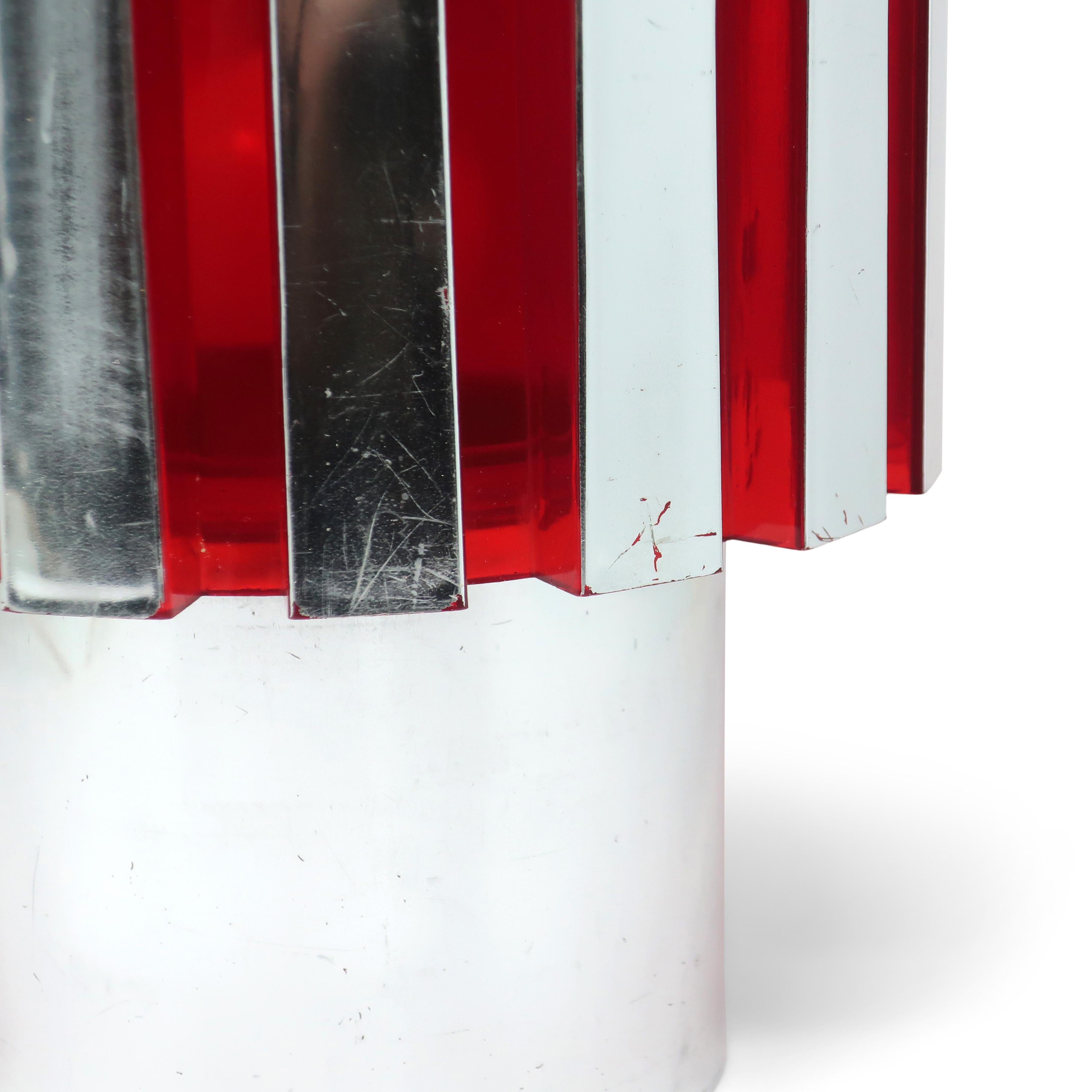 1970s Red and Chrome Table Lamp by C.N. Burman 2