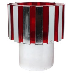 1970s Red and Chrome Table Lamp by C.N. Burman